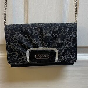 Coach Black and Gray Signature Clutch